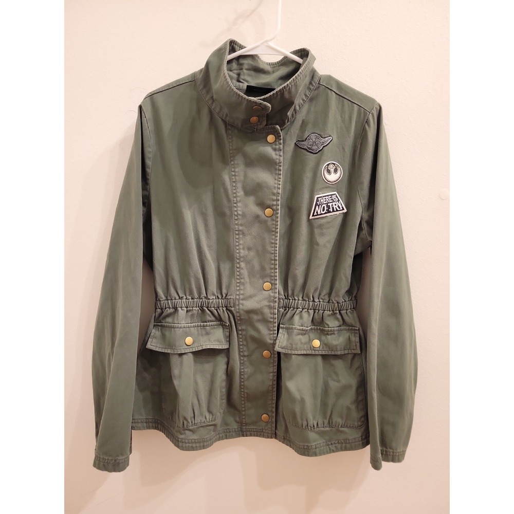 Star Wars Her Universe Military Anorak Jacket Womens XL Patches Yoda Cotton